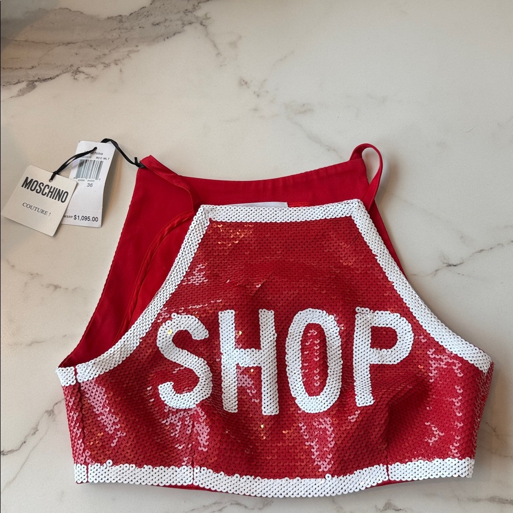 Moschino Vibrant Red Sequin Top
